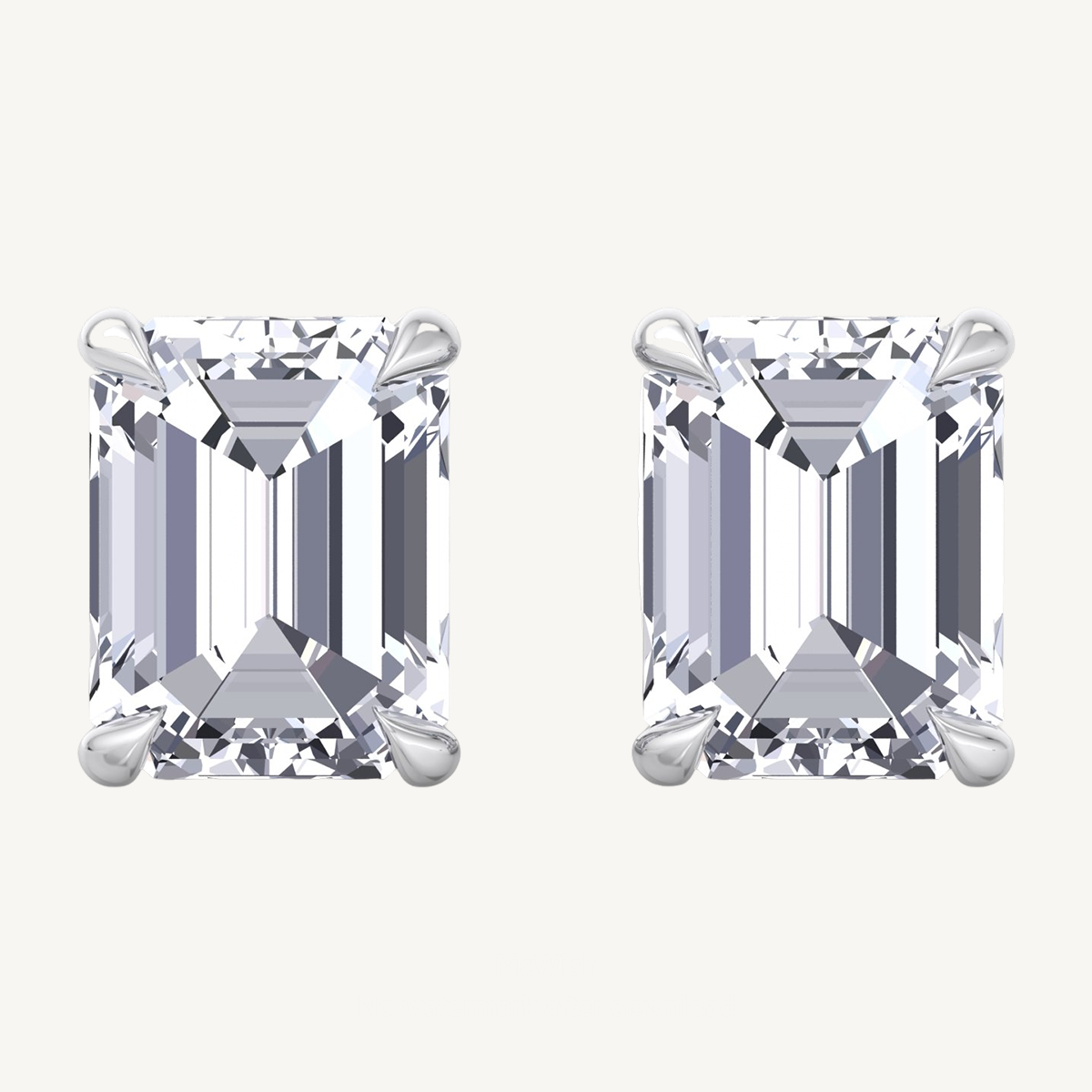 Bristel - Emerald Cut Diamond Studs