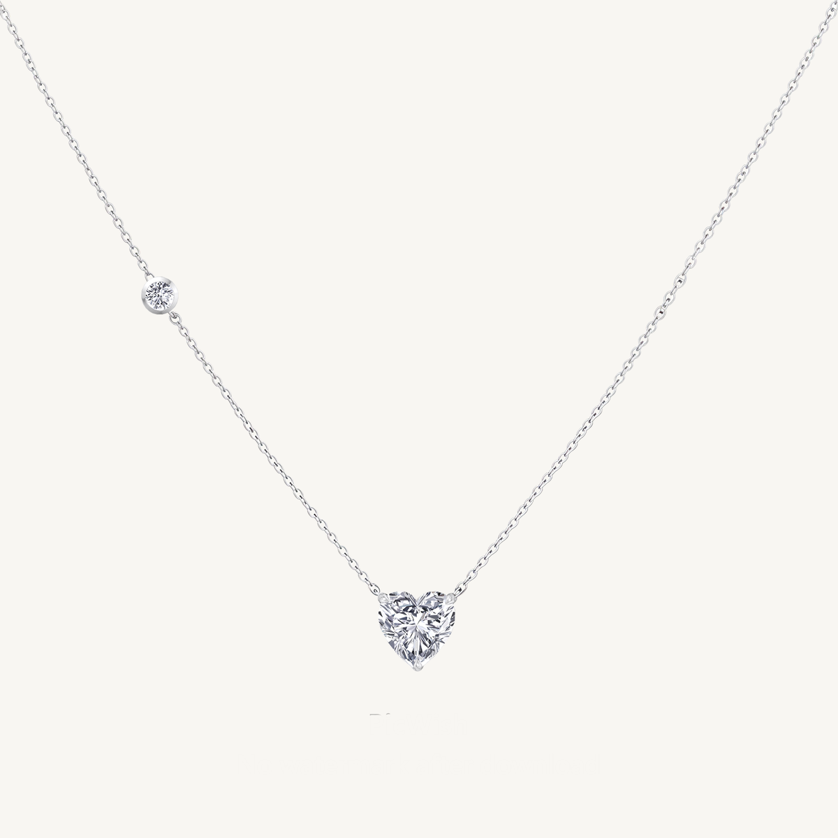Heart Shape With Round Side Stone Natural Diamond Pendant
