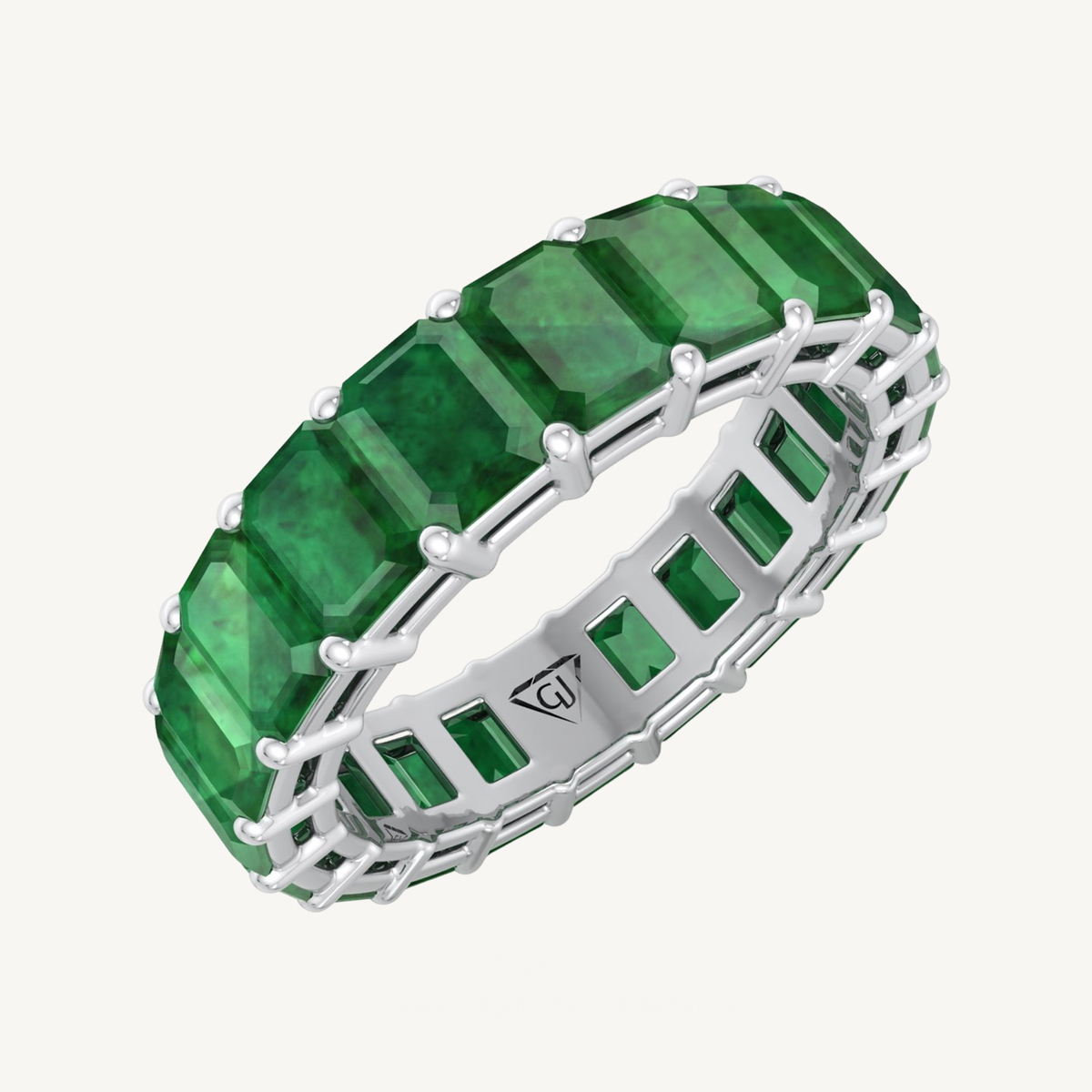 Emerald Cut Emerald Eternity Band