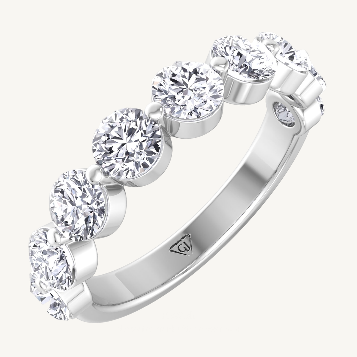 Floating Natural Diamond Semi Eternity Band