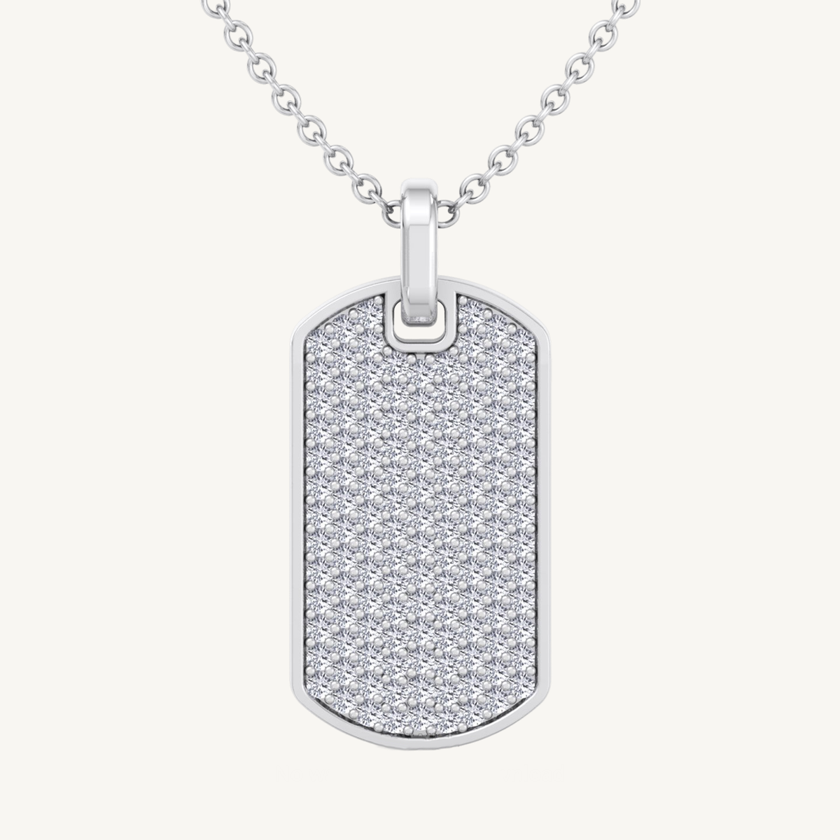 Men's Natural Diamond Tag Pendant
