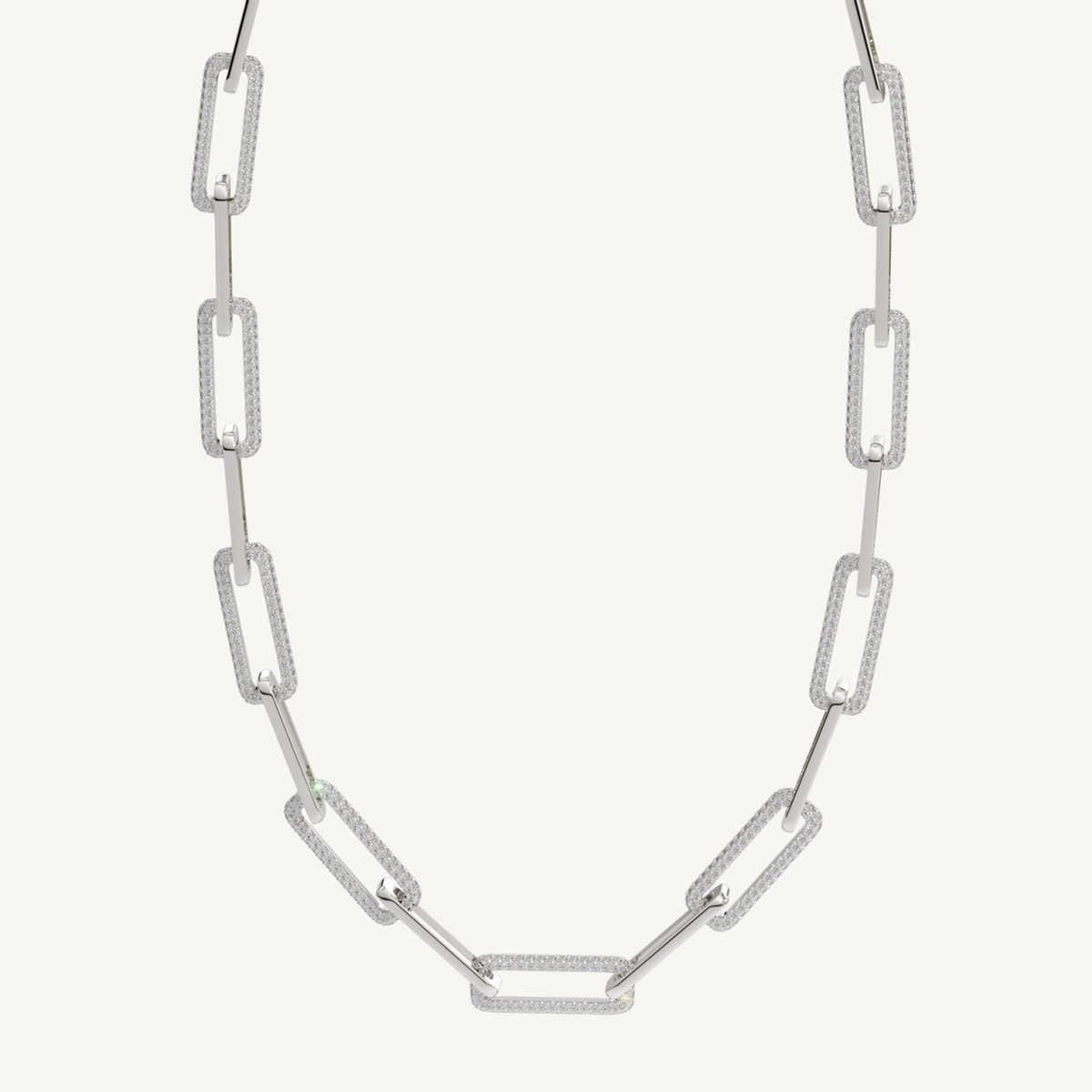 Domino - (5.35CT T.W.) Diamond Paperclip Link Necklace