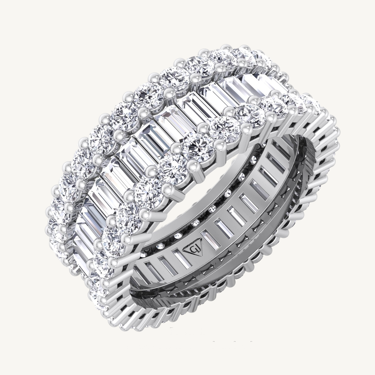 Exclusive Round and Baguette Natural Diamond Ring