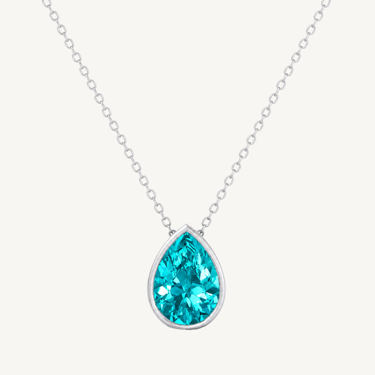 Pear Shape Bezel Set Natural Paraiba Tourmaline Pendant