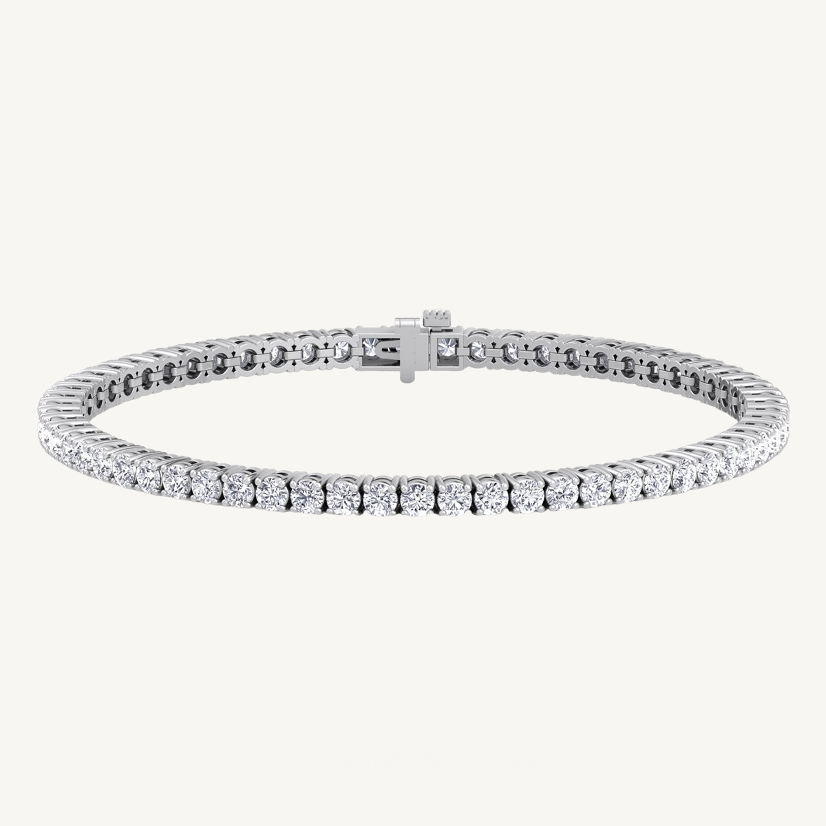 10 Carat T.W Round Cut Natural Diamond Tennis Bracelet in 14K Solid Gold in A 4-Prong Setting