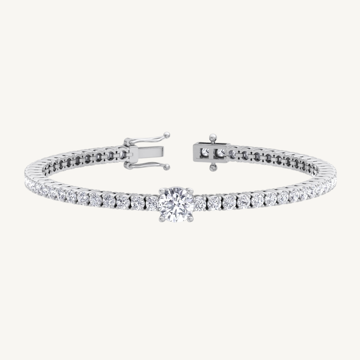 7CT natural diamond tennis bracelet 14K solid gold