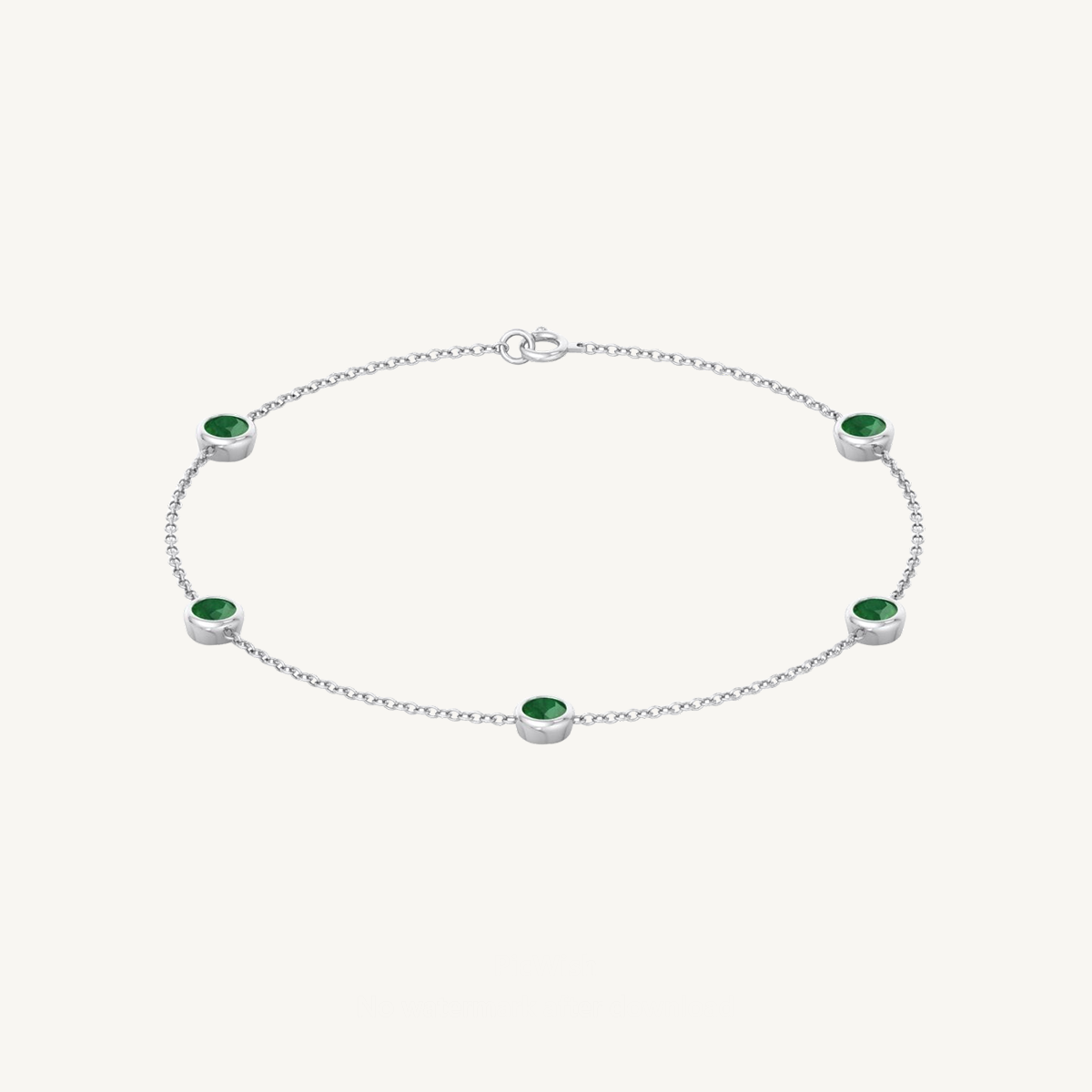1.55CT Round Natural Green Emerald Station Bracelet in Solid Gold