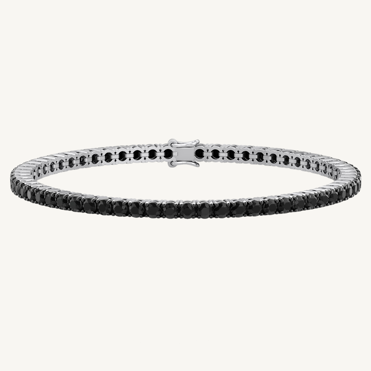 Natural Black Diamond Tennis Bracelet in 14K Solid Gold