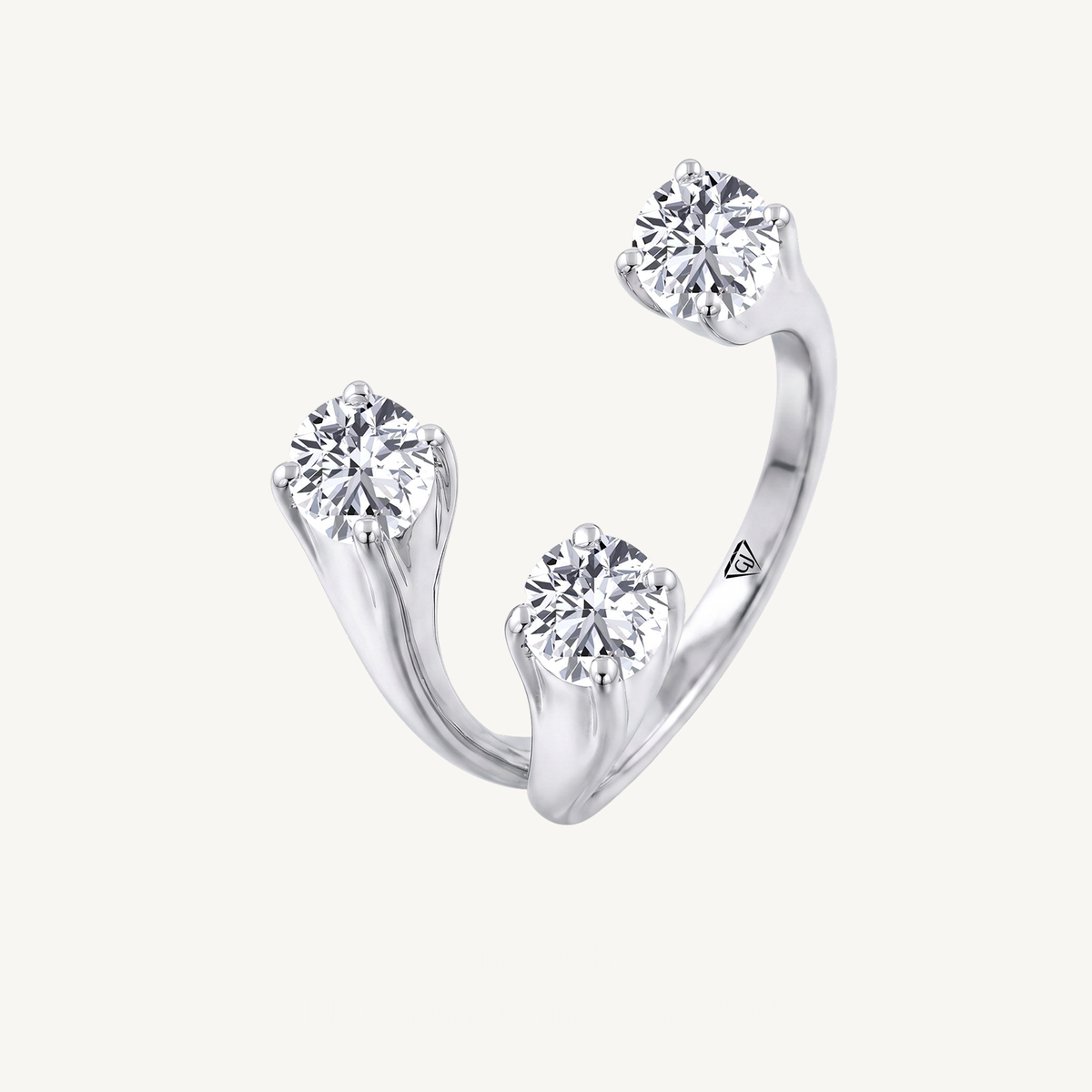 Round Shape Natural Diamond Constellation Trinity Ring