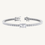 7CT emerald cut natural diamond tennis bracelet
