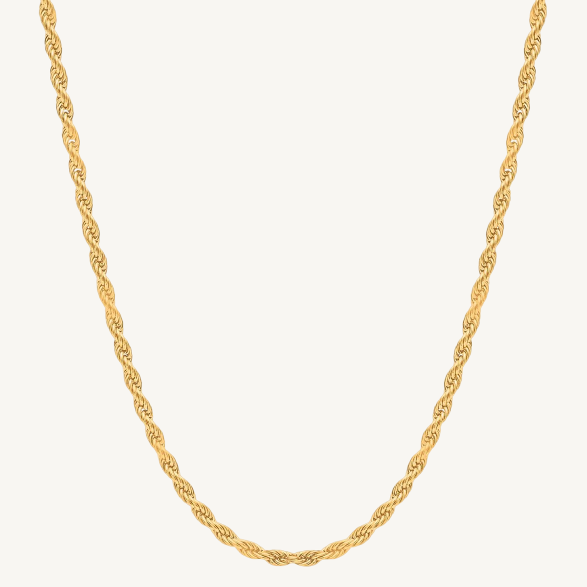 Men’s Rope Chain Necklace 14K Solid Gold