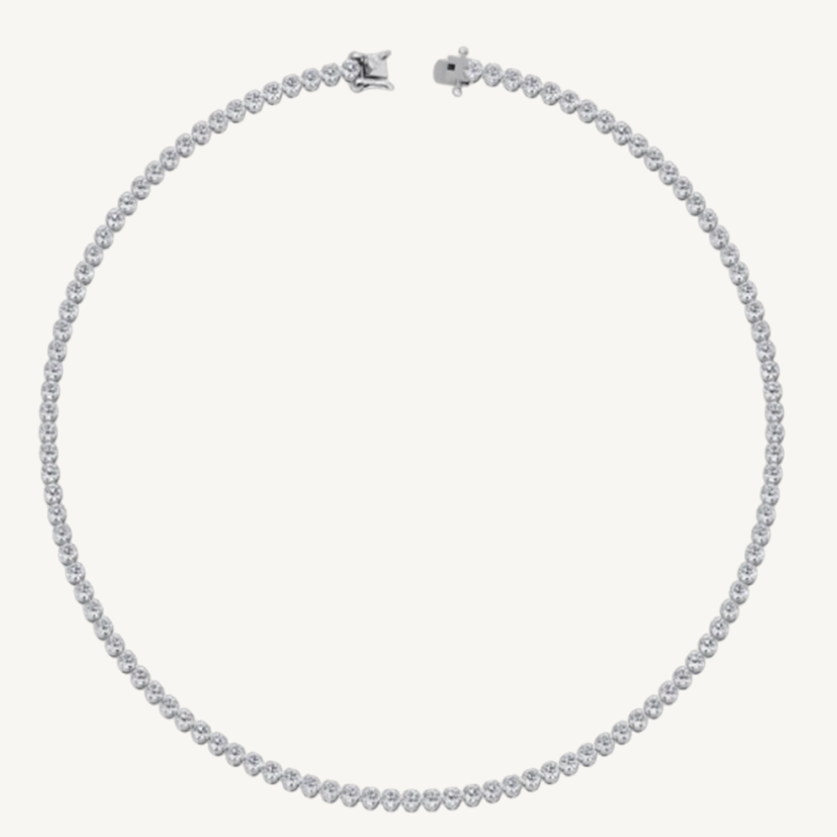 IG Deal 5.4CT Round Diamond Tennis Necklace in 14K White Gold
