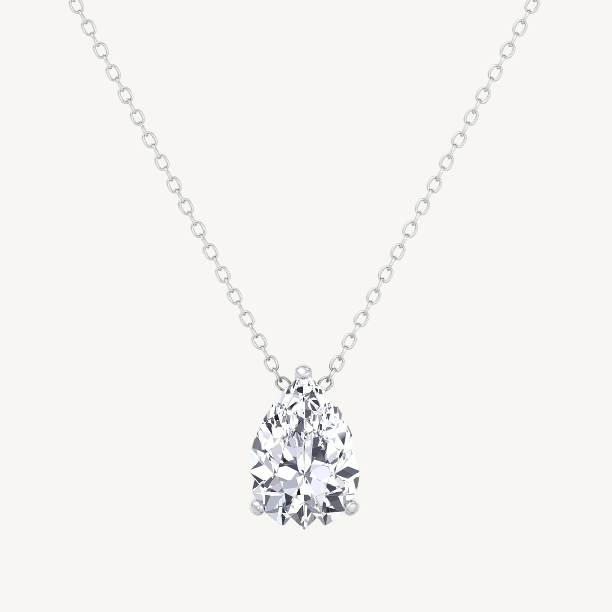 Floating Pear Shape Natural Diamond Pendant