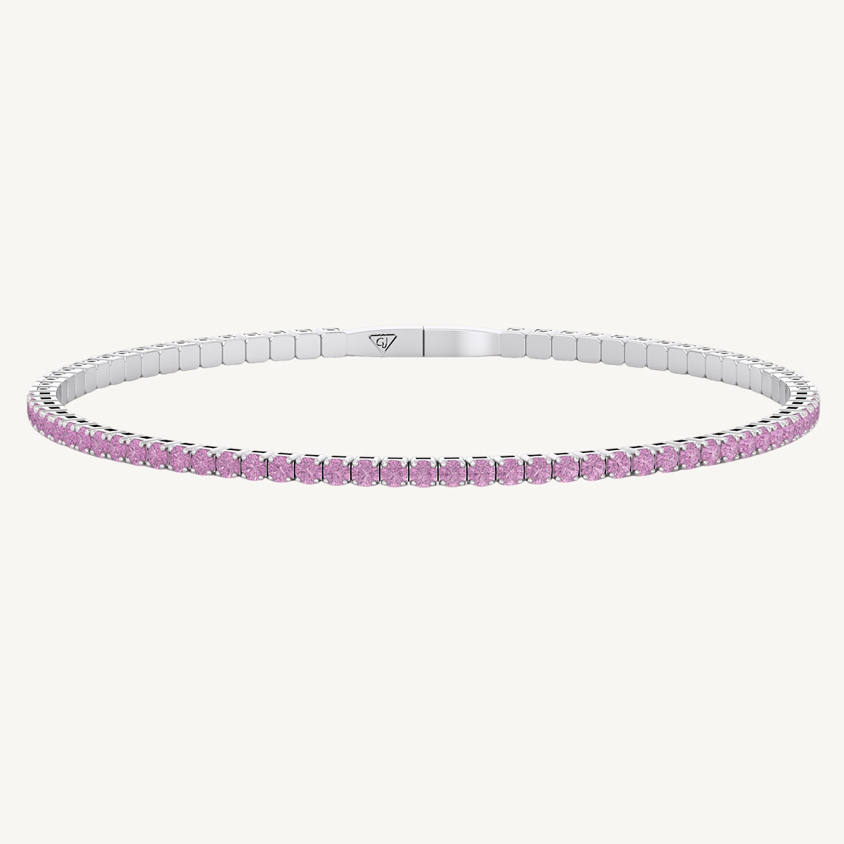 Flexible Natural Pink Sapphire Bangle 14K Solid Gold