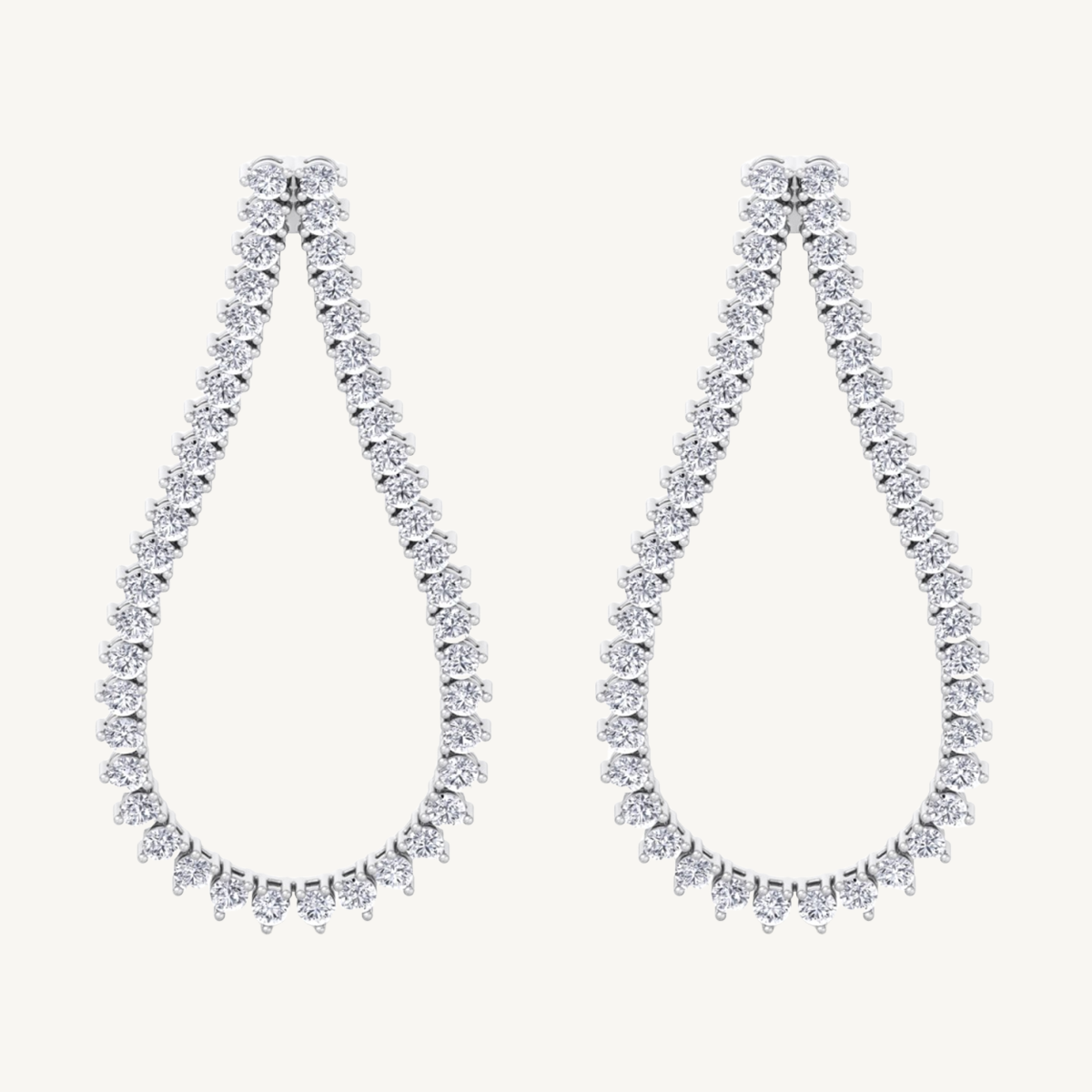 2.40CT T.W. Teardrop Shape Natural Diamond Fashion Earrings