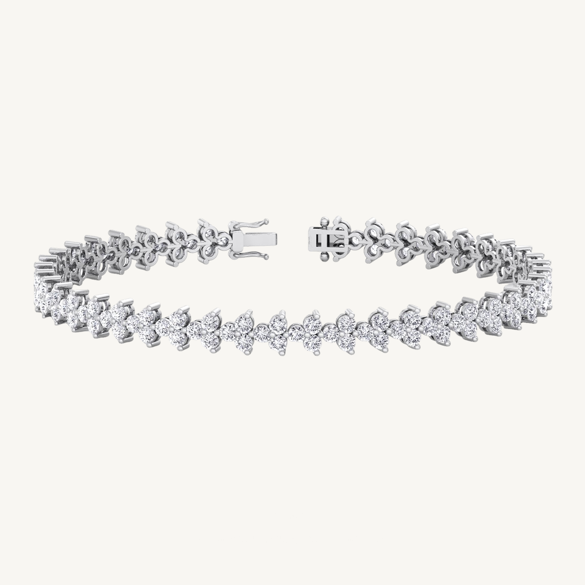 Natural Diamond Trio Tennis Bracelet