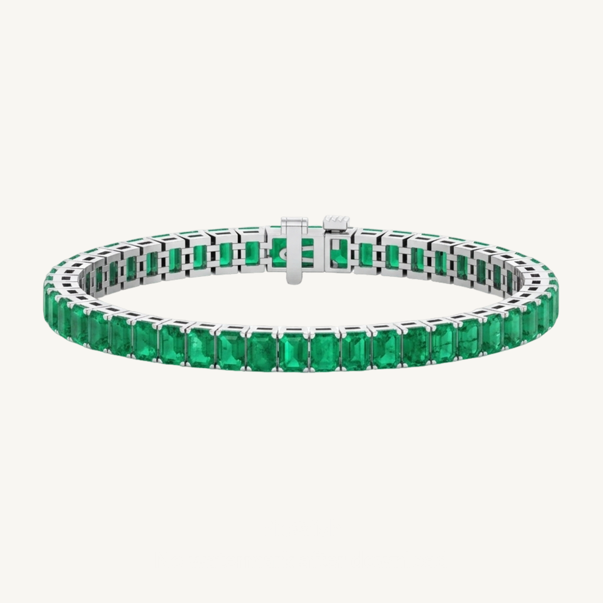 15CT Emerald Cut Natural Green Emerald Tennis Bracelet
