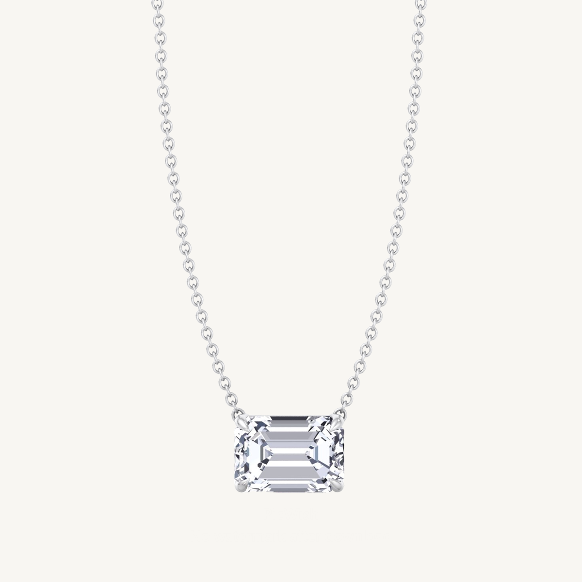 Ida - Emerald Shape Diamond Pendant