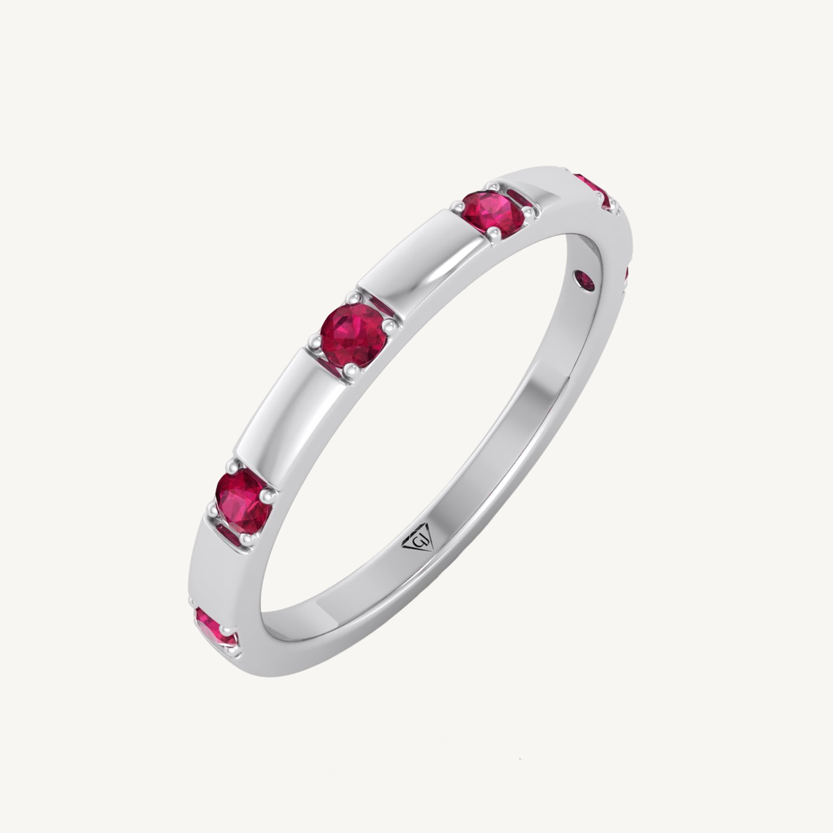Natural Red Ruby Promise Band