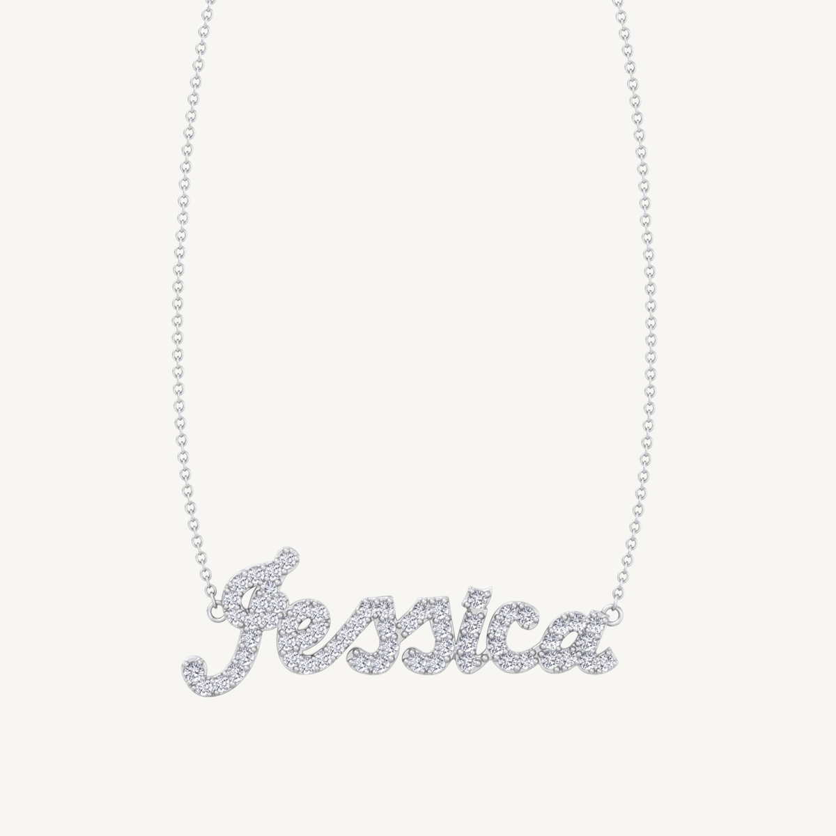 3/4CT T.W. Custom Diamond Name Pendant Necklace
