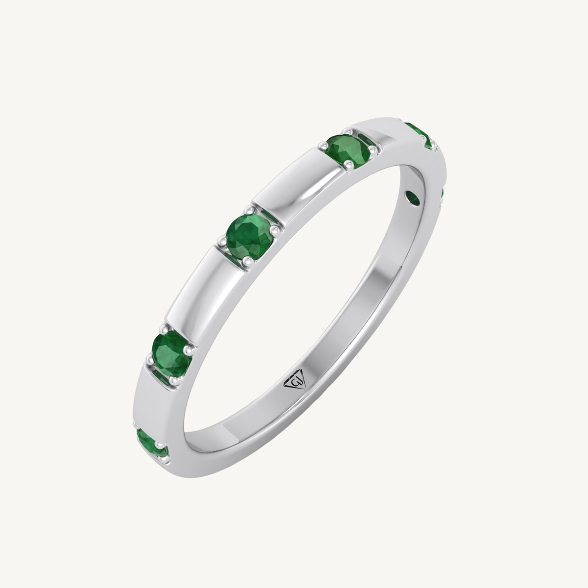 Natural Green Emerald Promise Band