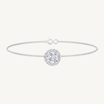 Natural diamond halo Rolo bracelet 14K gold