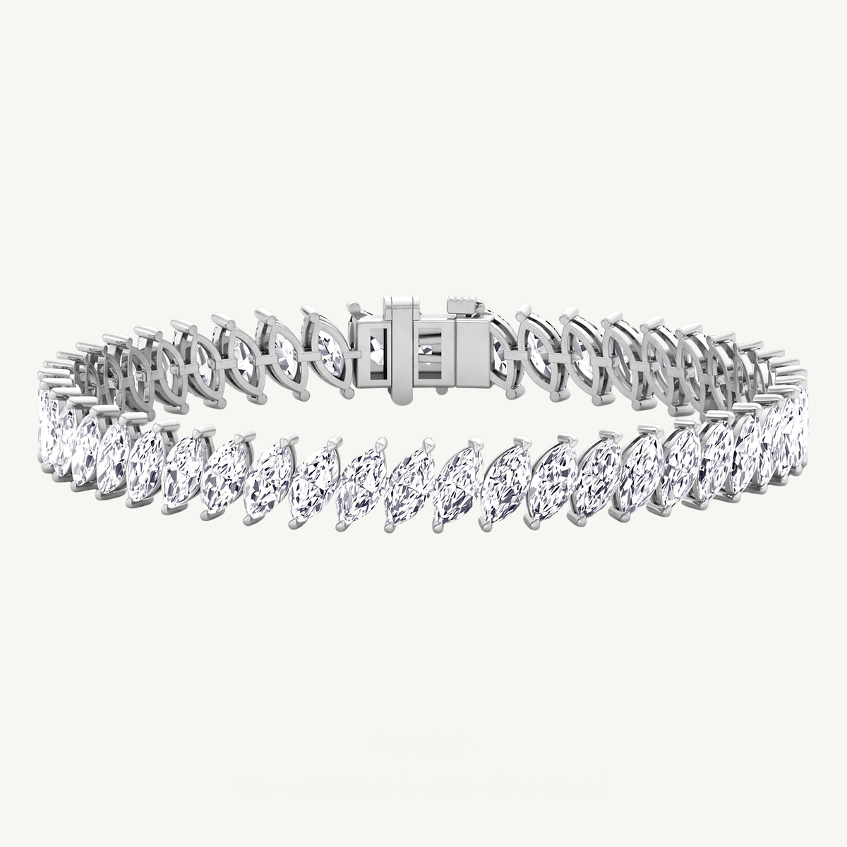 Marquise Cut Natural Diamond Tennis Bracelet 18K Solid Gold