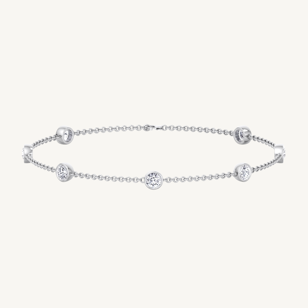 Round Cut Natural Diamonds Station Bracelet