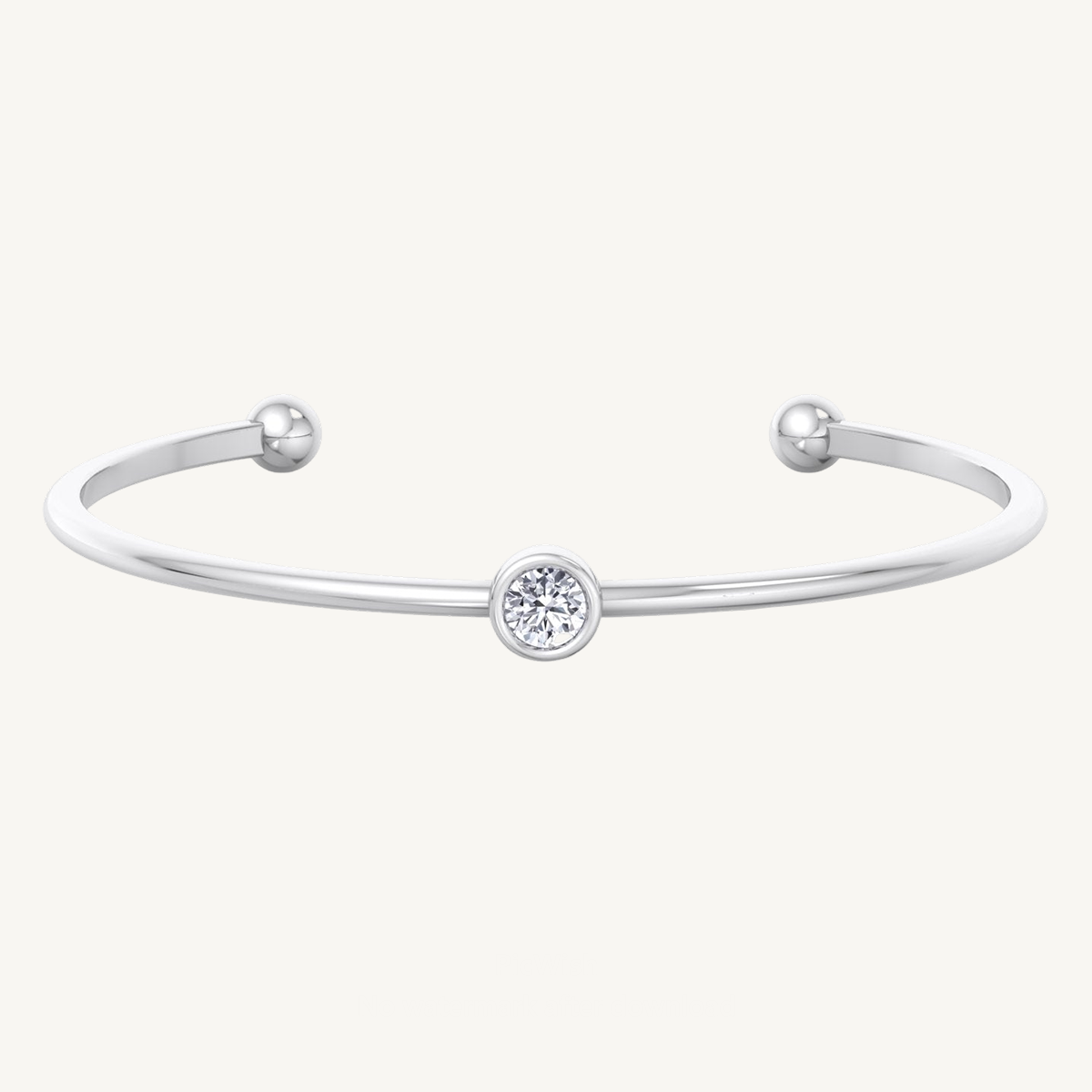 Bezel Set Natural Diamond Solitaire Bangle