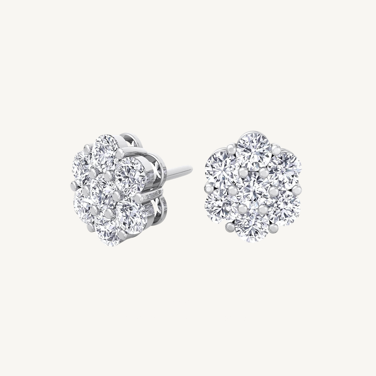 Cluster Flower Natural Diamond Studs