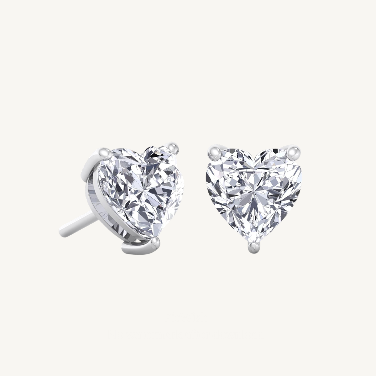 1 Carat Heart Shape Diamond Stud Earrings