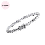 Natural diamond crown prong tennis bracelet 14K gold 8 carat