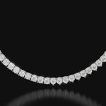 Double Setting Natural Diamond Tennis Necklace (3-Prong & 4-Prong) in 14K Solid Gold Video White