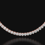 Double Setting Natural Diamond Tennis Necklace (3-Prong & 4-Prong) in 14K Solid Gold Video Rose