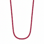 Round Cut Natural Red Ruby Tennis Necklace Rose Gold 14K