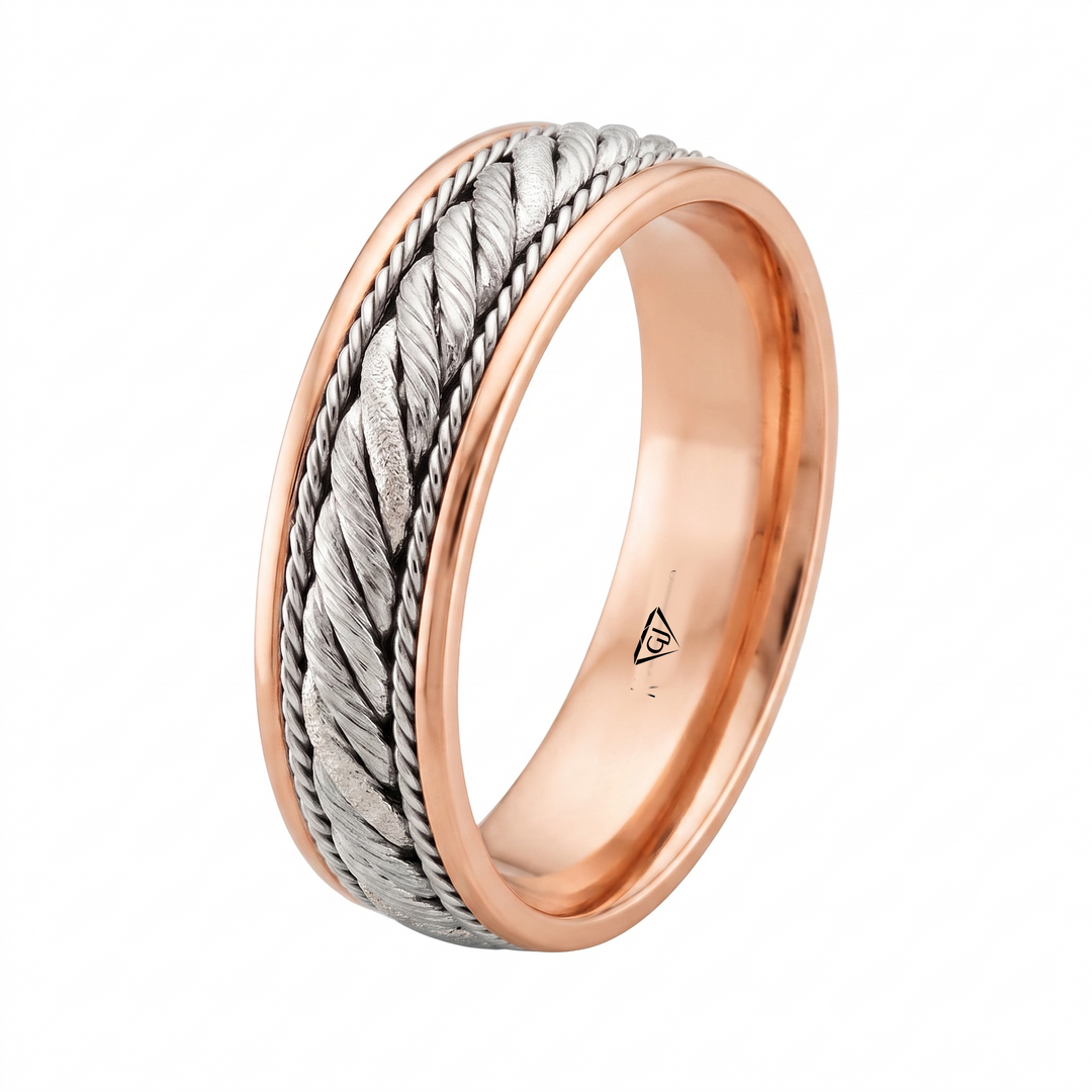 Twisted Rope Men's Solid Gold Band RG 