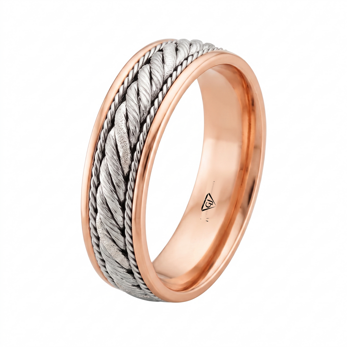 Twisted Rope Men's Solid Gold Band RG 
