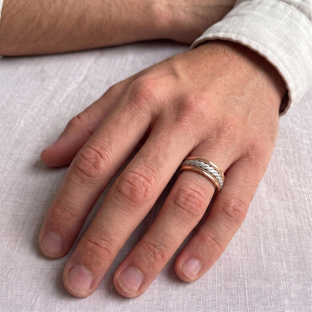 Twisted Rope Men's Solid Gold Band RG Lifestyle