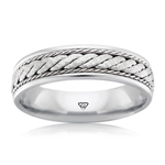 Twisted Rope Men's Solid Gold Band WG  2