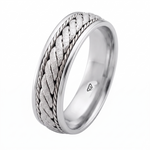 Twisted Rope Men's Solid Gold Band WG 