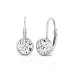 Round Shape Natural Diamond Dangle Earrings White Gold 14K