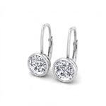 Round Shape Natural Diamond Dangle Earrings White Gold 18K