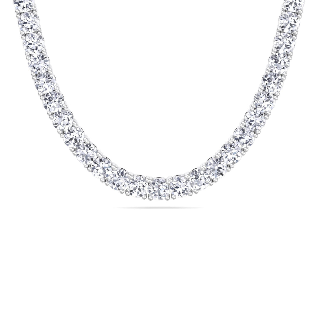 12CT Mens Natural Diamond Tennis Necklace Chain White, Close Up