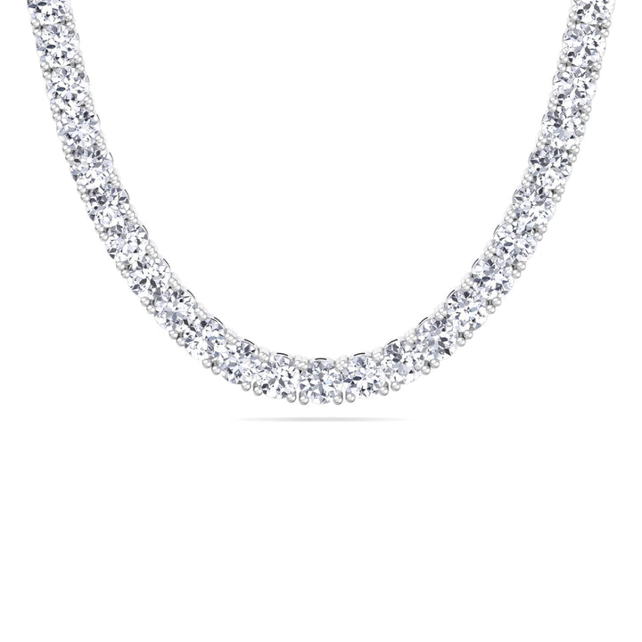 12CT Mens Natural Diamond Tennis Necklace Chain White, Close Up