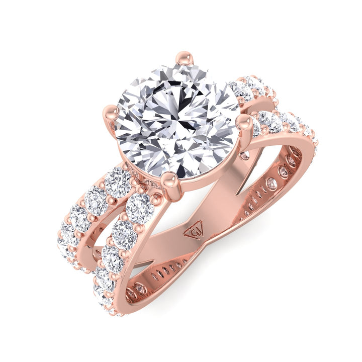 split-double-band-round-diamond-ring-with-side-stones-in-solid-rose-gold