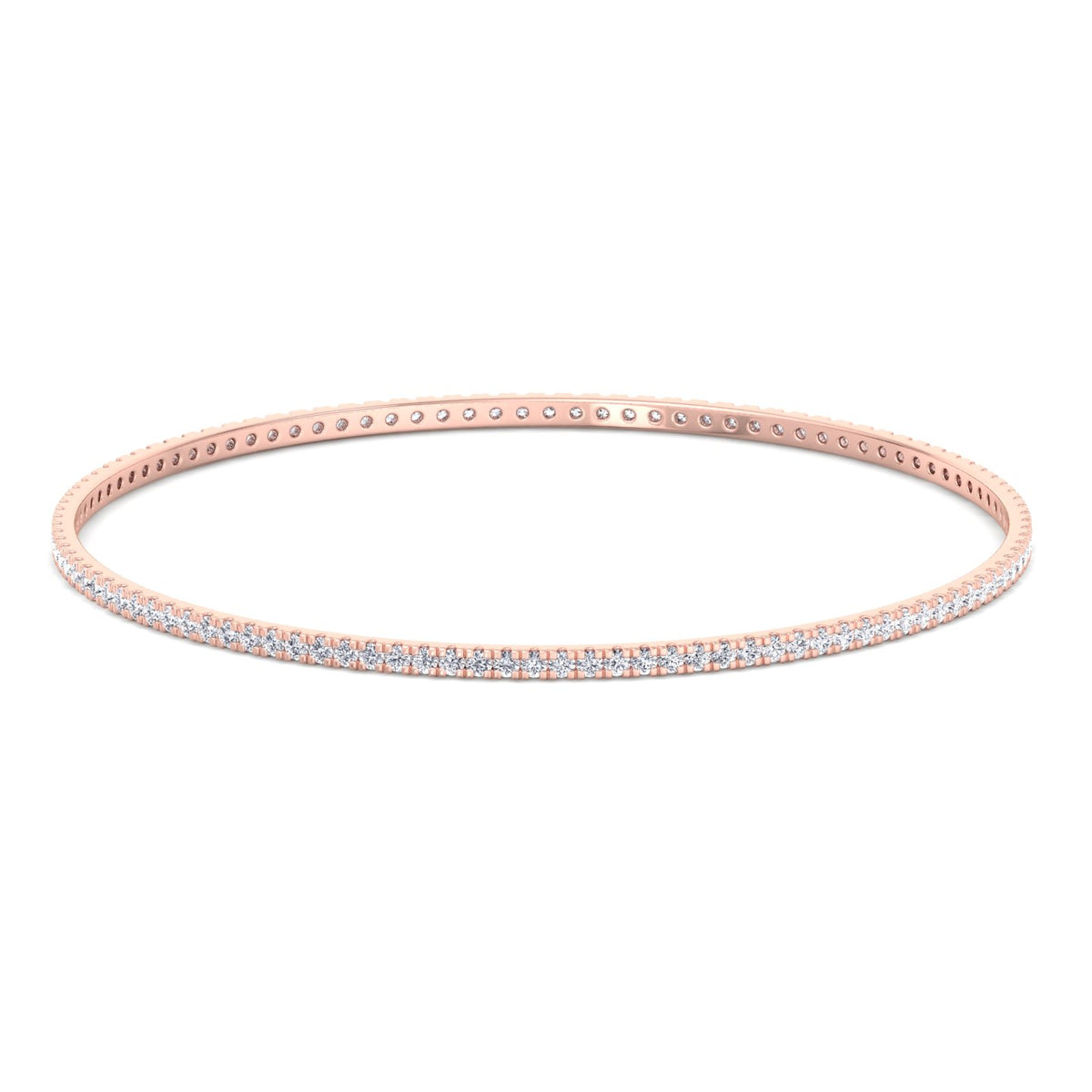 Natural diamond bangle 14K rose gold