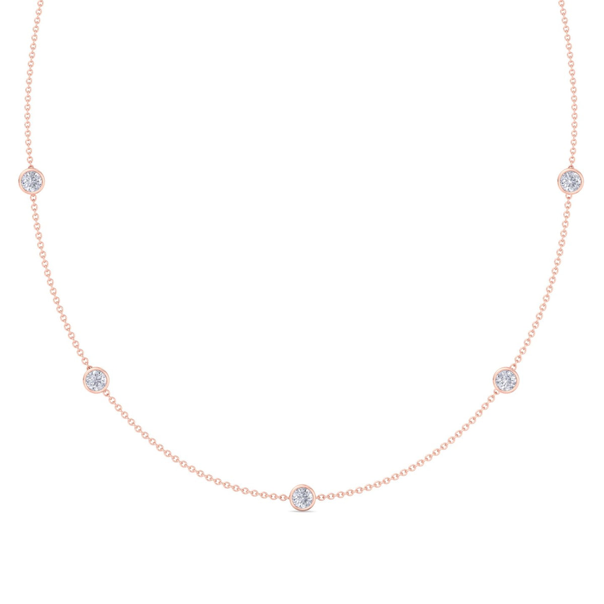 Lara - Diamonds By The Yard Necklace ( 1.10ct total ) - Gem Jewelers Co