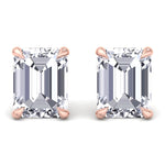 Bristel - Emerald Cut Diamond Studs - Gem Jewelers Co