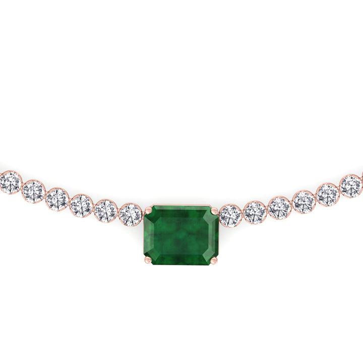 2.50-carat-green-emerald-center-stone-and-round-cut-diamond-tennis-necklace-in-solid-rose-gold