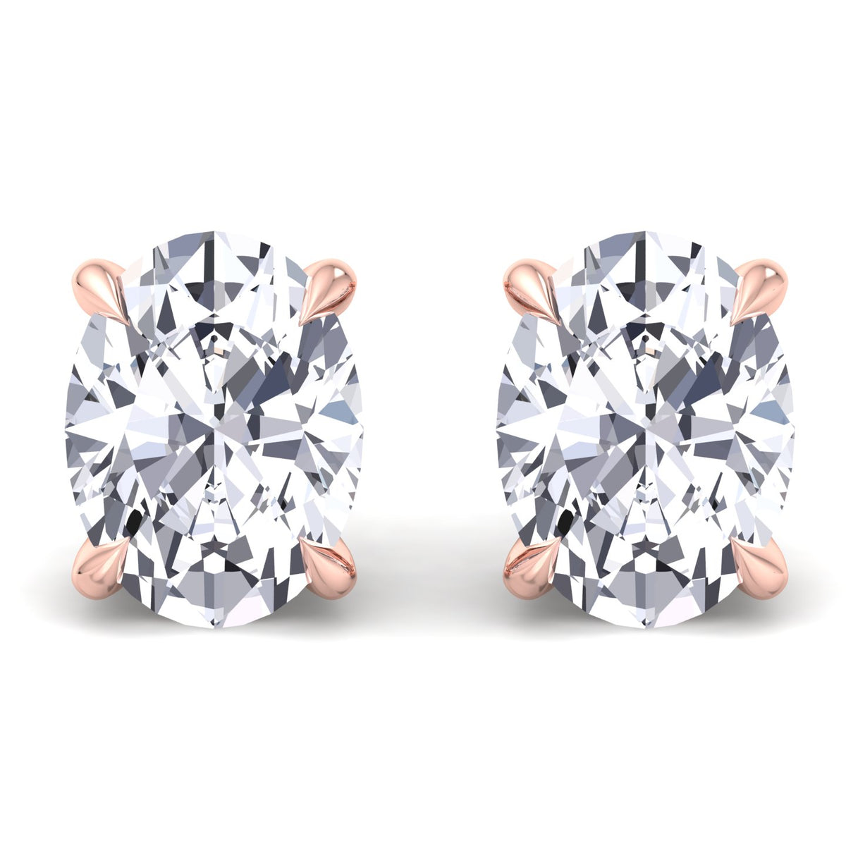 York - Oval Cut Diamond Studs - Gem Jewelers Co